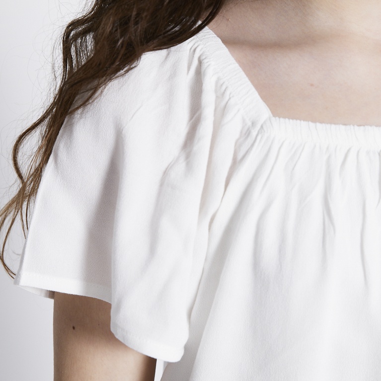 Square Neck Top "Hillevi" White